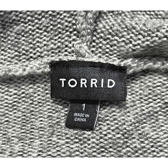Torrid Grey Argyle Hoodie Size 1X Camo Lace Up Pullover Lightweight Athleisure - Picture 14 of 16